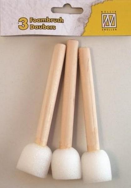 Nellie`s Choice Dabber sponsstokjes 8cm - spons 2cm 3 ST (DSP001-10.15.21.001)