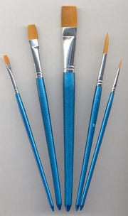 Penselen set nylon 3x plat 2x rond 5 ST (12185-8509)