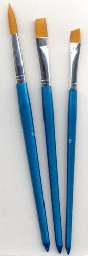 Penselen set nylon 2x plat en 1x rond 3 ST (12185-8503)