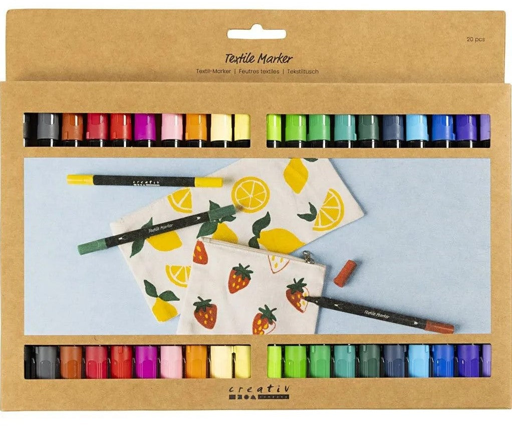 CC Textielstiften 20 stuk Standaardkleuren (334817)