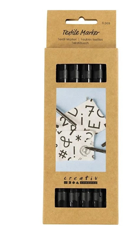 CC Textielstiften Zwart 6 stukS (334820)