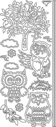 Stickervel - Owls Tree - Goud (AFGEPRIJSD)