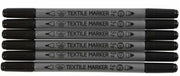 Textielstiften, lijndikte: 2,3+3,6 mm, zwart, 6stuks (34820)