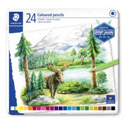24 Coloured Pencils Set Metal Case (146C M24)
