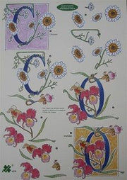 3D Knipvel - Klaver Vier - Chrysant en Orchidee