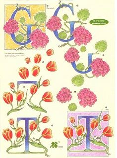 3D Knipvel - Klaver Vier - Geranium en Roos
