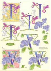 3D Knipvel - Klaver Vier - Iris en Viooltje