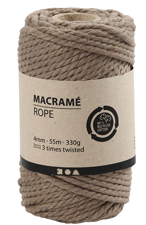 CC Macramékoord 4 mm 55 m Lichtbruin (414751) *