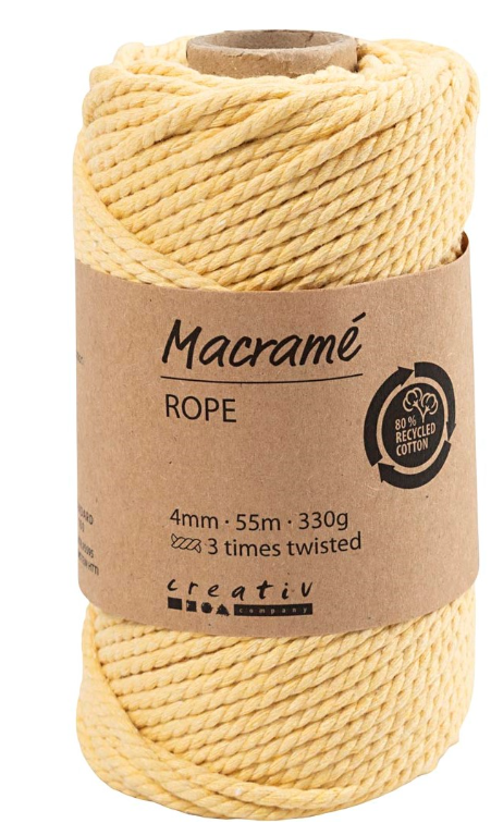 CC Macramé Koord 4 mm 55 m Lichtgeel (414757) *