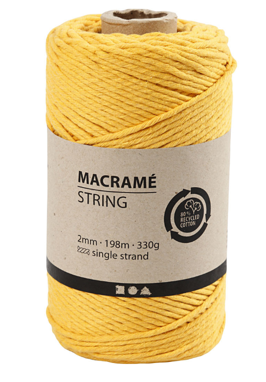 CC Macramékoord 2 mm 198 m Geel (414762) *