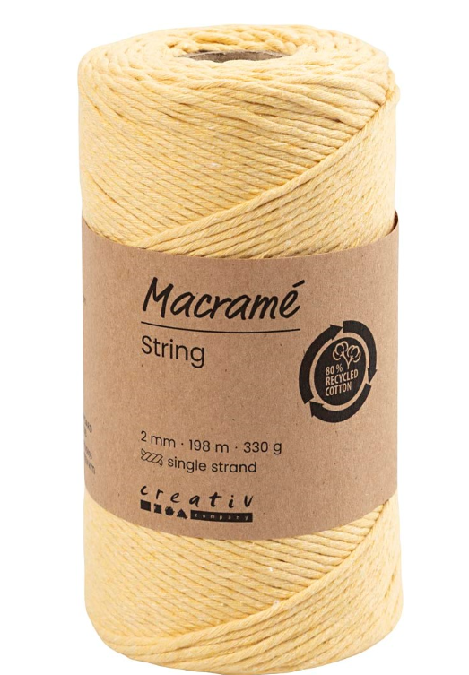 CC Macramé Koord 2 mm 198 m Lichtgeel (414767) *