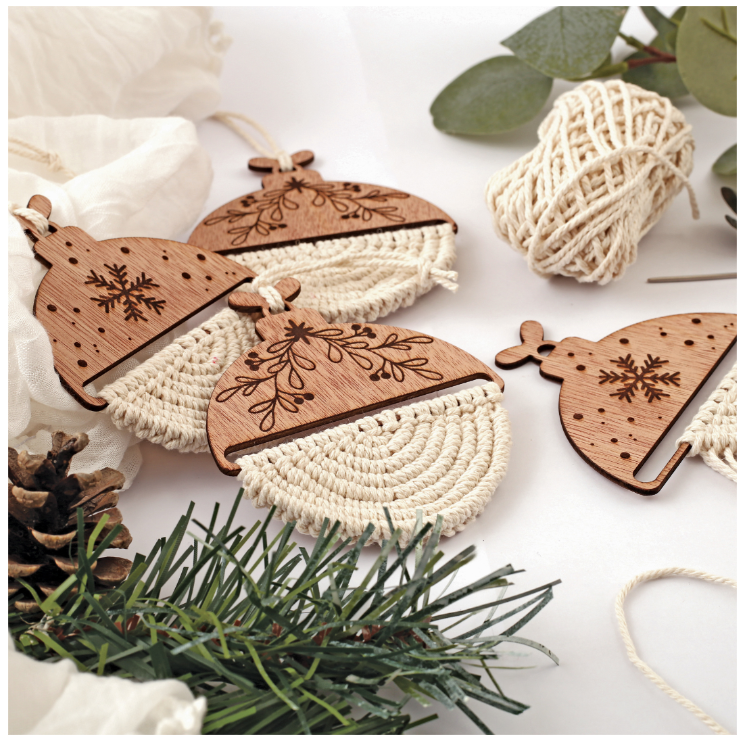 GC Macramé Kerstballen Set - 4 stuks (420278) *