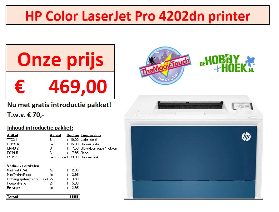 HP Color LaserJet Pro 4202dn printer (Nu met gratis introductie pakket t.w.v. € 70,-)