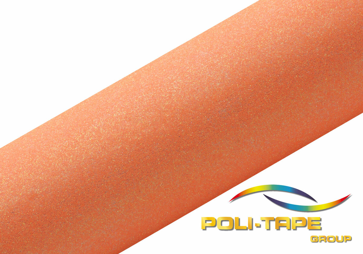 POLI-FLEX PEARL GLITTER Flexfolie DIN A4 Neon Orange (449)