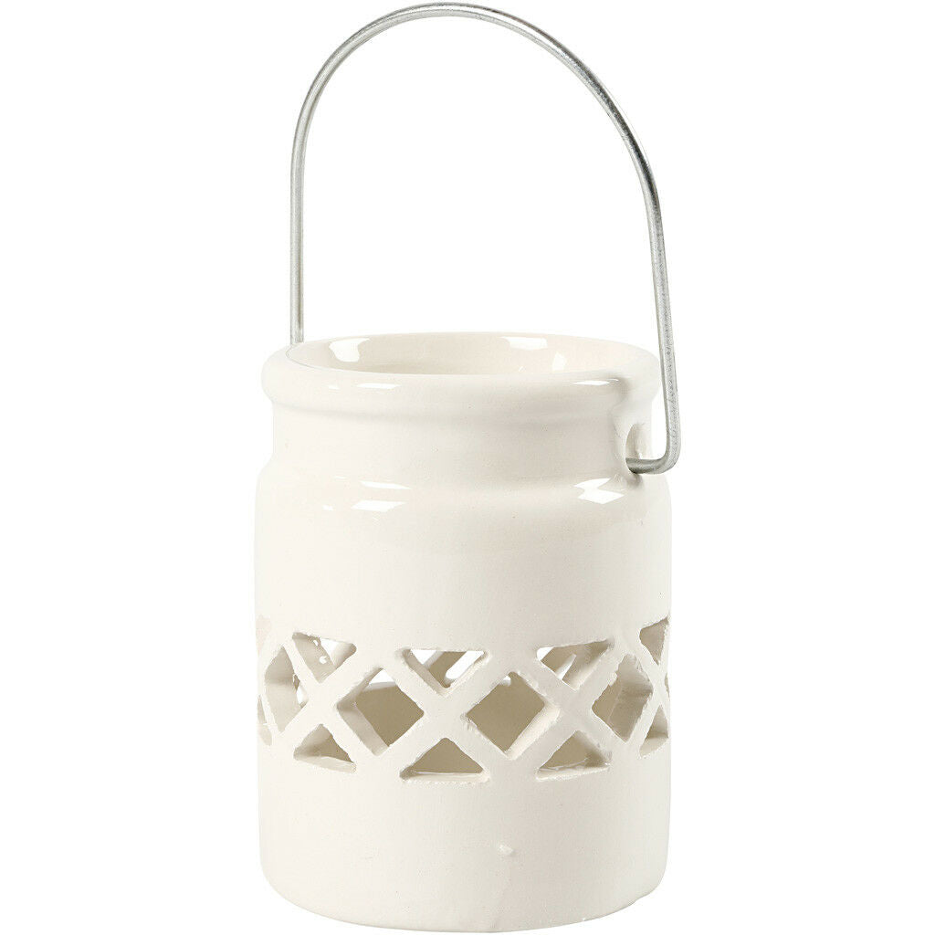 Lantaarn, 8 cm, 6,2 cm, 2. Sort, Wit, 2 Stuk, 1 Doos (555190)