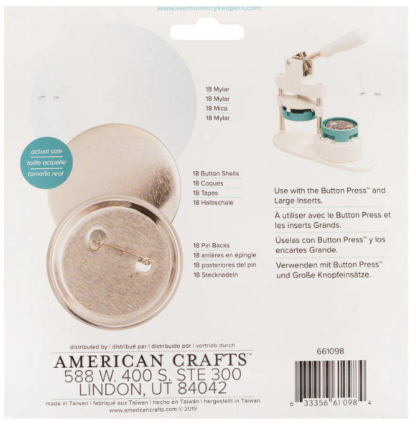 We R Makers • Button press Refill pack Large Badges Ø58mm (661098)