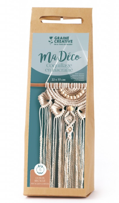 GC Macramé Set Wandhanger Schelpen Ecru 22x55 cm (791062) *