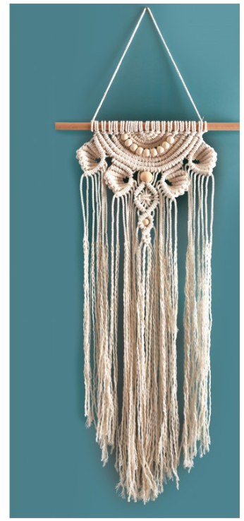 GC Macramé Set Wandhanger Schelpen Ecru 22x55 cm (791062) *