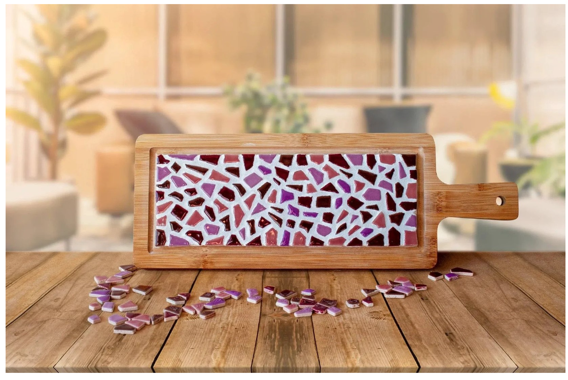 LC DIY Pakket Mozaïek Borrelplank - Roze (80002)