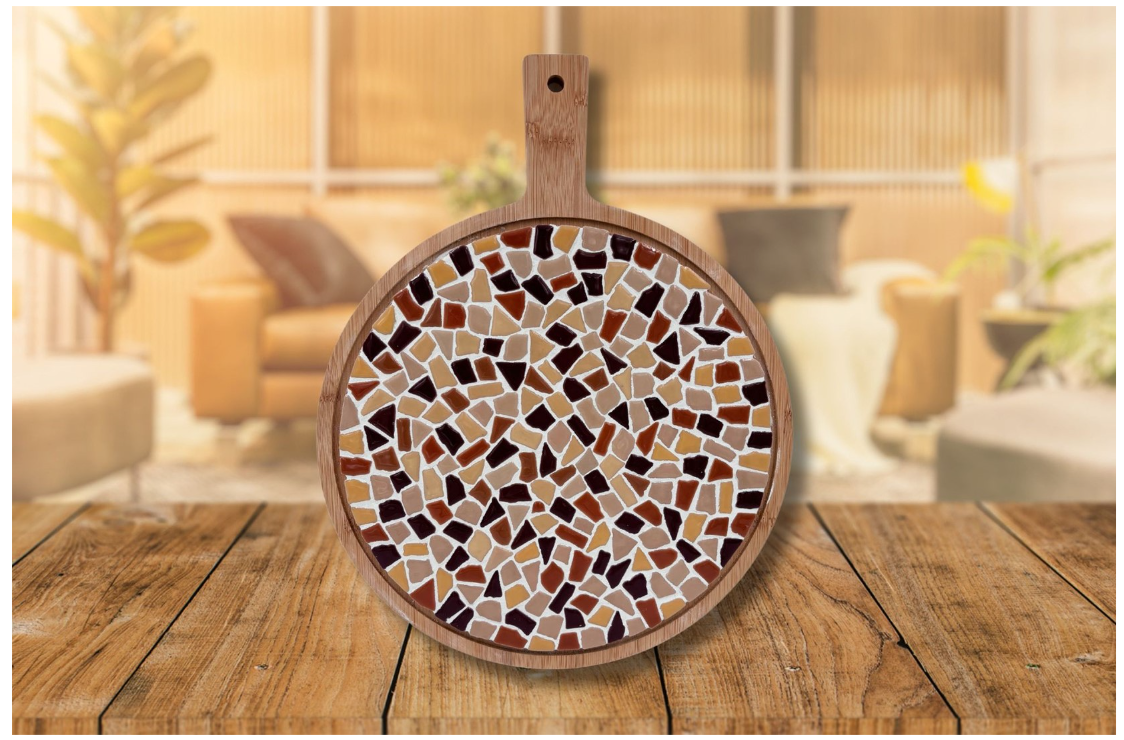 LC DIY Ronde Borrelplank - Beige/zand (80072) *
