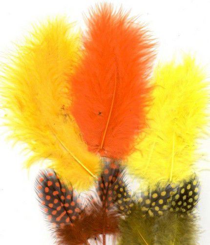 Marabou&Guinea veren mix oranje/geel 18 ST (12229-2905)