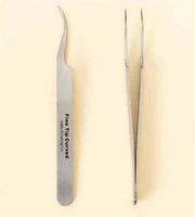 Pincet stainless steel fijne punt gebogen 12 cm (12080-8023)