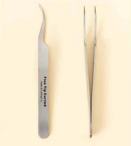 Pincet stainless steel fijne punt gebogen 12 cm (12080-8023)