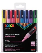 Uni Posca Verfmarker - lijndikte: 0,9-1,3 mm - PC-3M - Glitter - Set van 8
