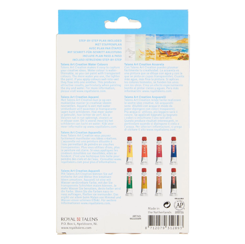 Aquarelverfset 8 x 12 ml (9022008M)