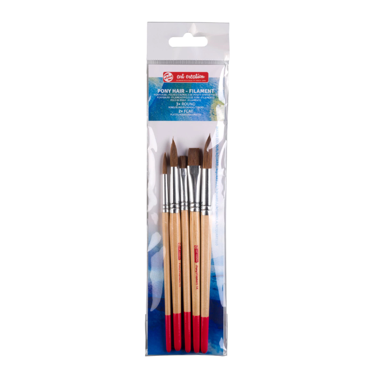 Aquarelpenselenset van 5 - Pony/Polyester (9099115M)