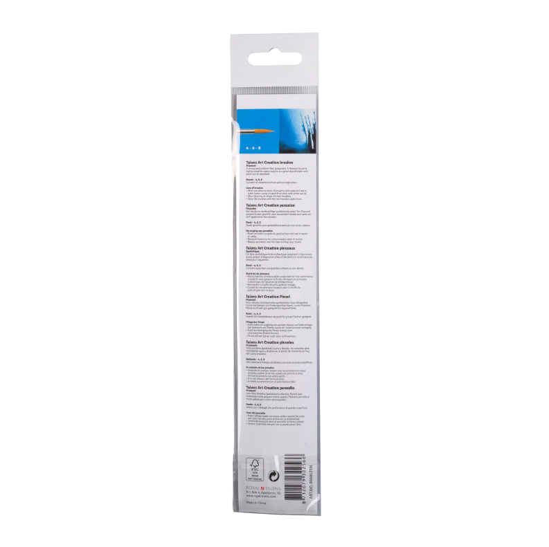 Aquarelpenselenset van 3 Rond - Polyester (9099123M)