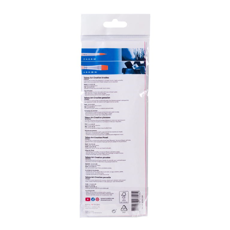 Aquarelpenselen set van 10 - polyester (9099150M)