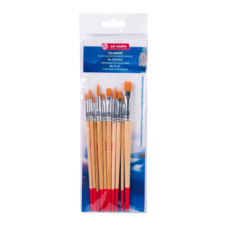Aquarelpenselen set van 10 - polyester (9099150M)