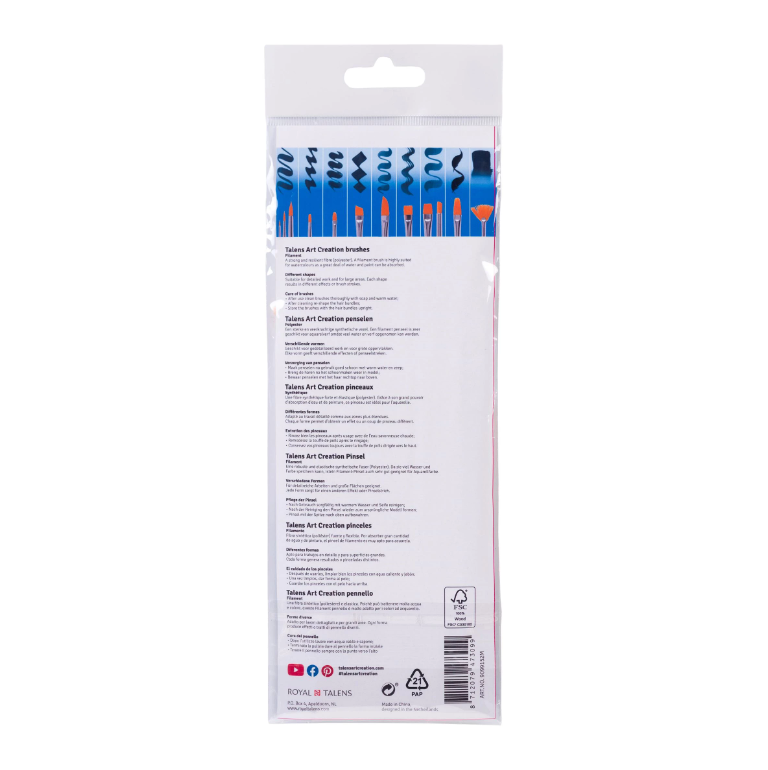 Aquarelpenselen set van 12 - polyester (9099152M)