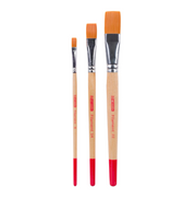 Aquarelpenselen set van 3 plat - polyester (9099153M)
