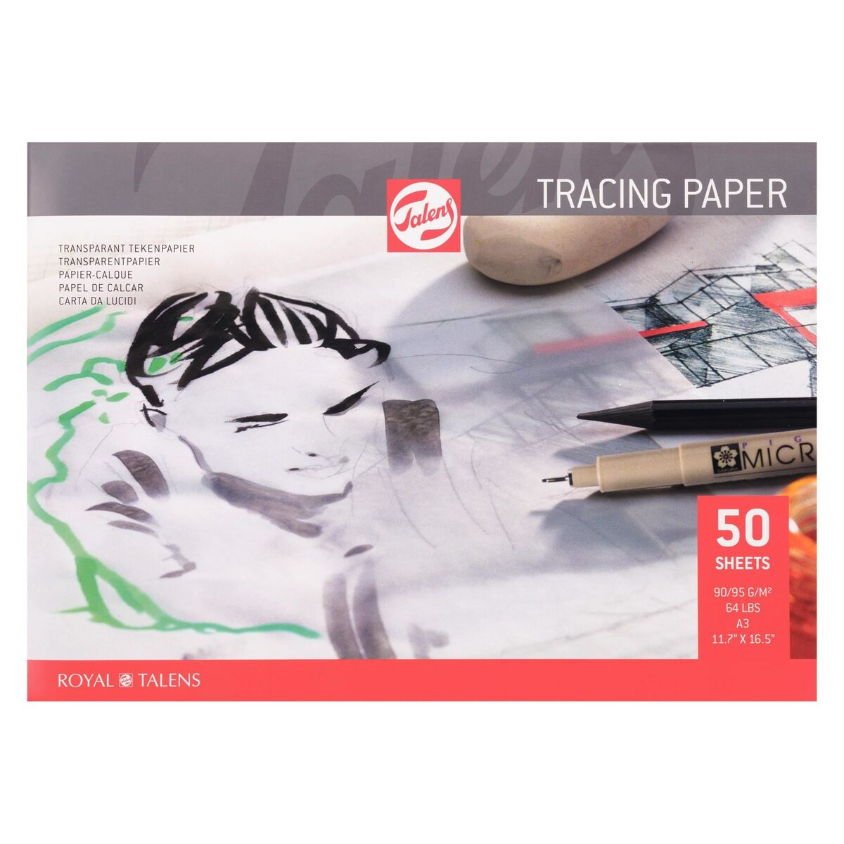 Overtrekpapier A3 90G 50 Vellen (91530031)