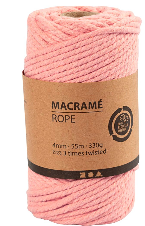 CC Macramékoord 4 mm 55 m Roze (977561) *