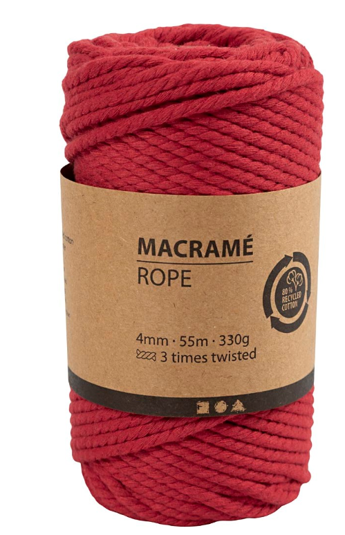 CC Macramékoord 4 mm 55 m Rood (977562) *