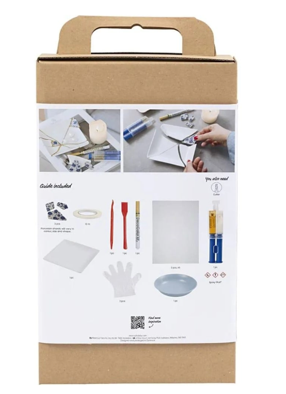 CC Hobbyset Kintsugi Schaal, Blauw, Goud en Wit (977815) *
