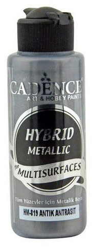Cadence - Hybride Acrylverf - Metallic - Antiek antraciet - 120 ml (HM-819)