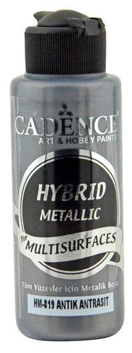 Cadence - Hybride Acrylverf - Metallic - Antiek antraciet - 120 ml (HM-819)
