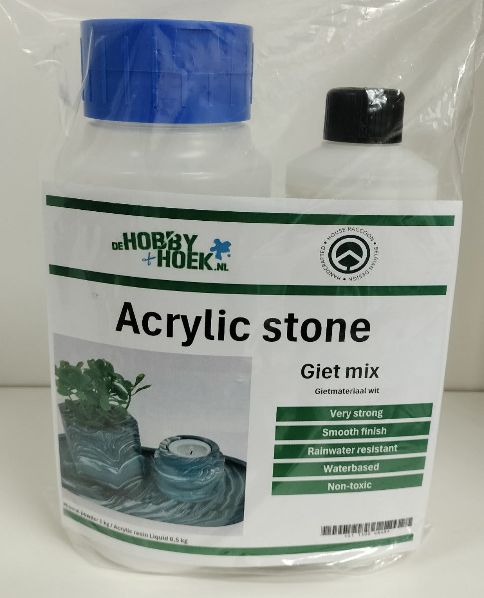 Acrylic stone casting mix - Gietmateriaal wit 1,5kg