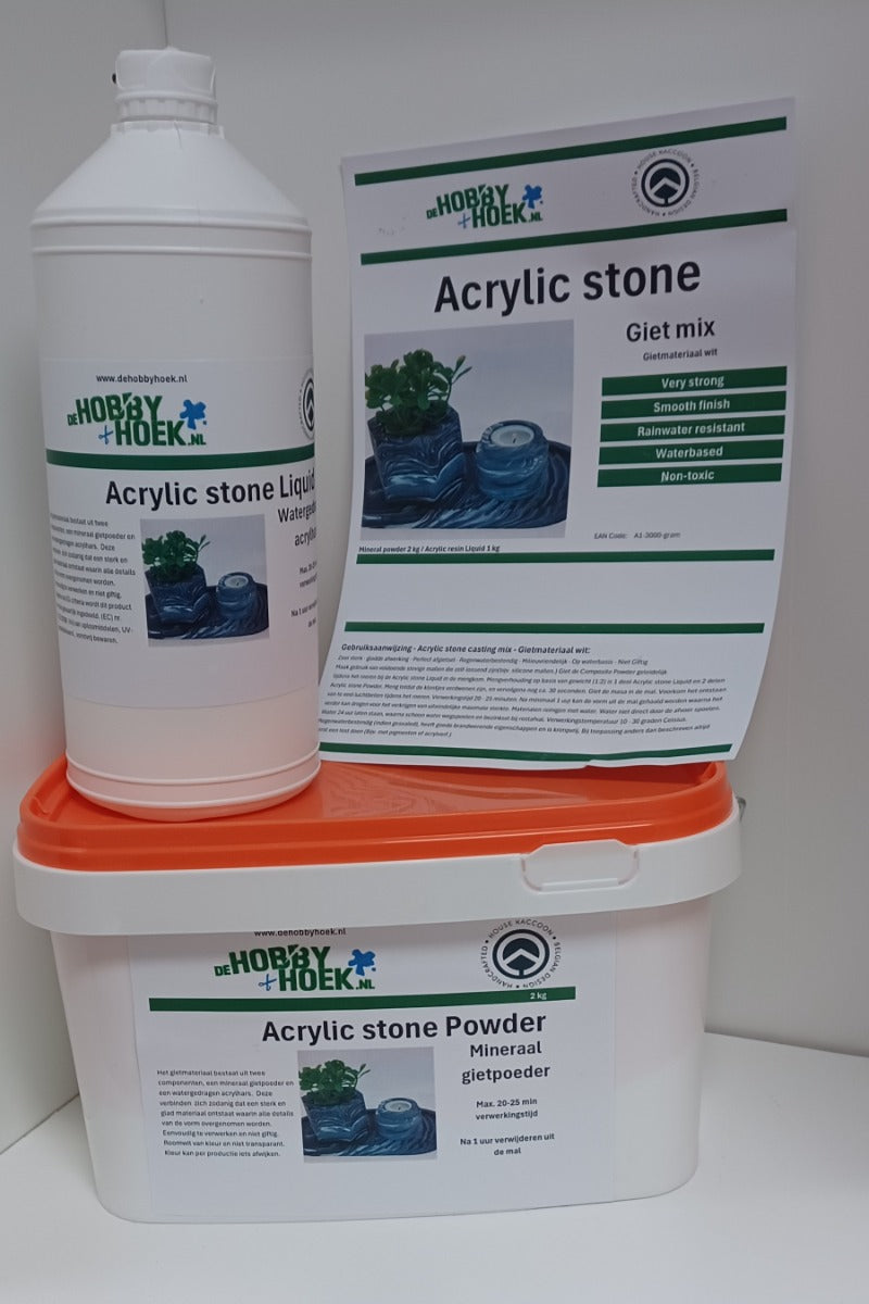 Acrylic stone casting mix - Gietmateriaal wit 3kg