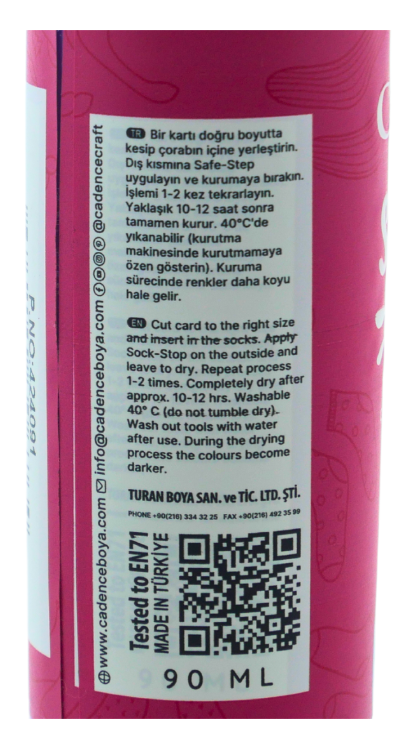 Cadence SafeStep Sock-Stop Anti-Slip Verf Black (0008) *