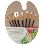 Nassau Houten Palet met Penselen Set (AR0822/GE)