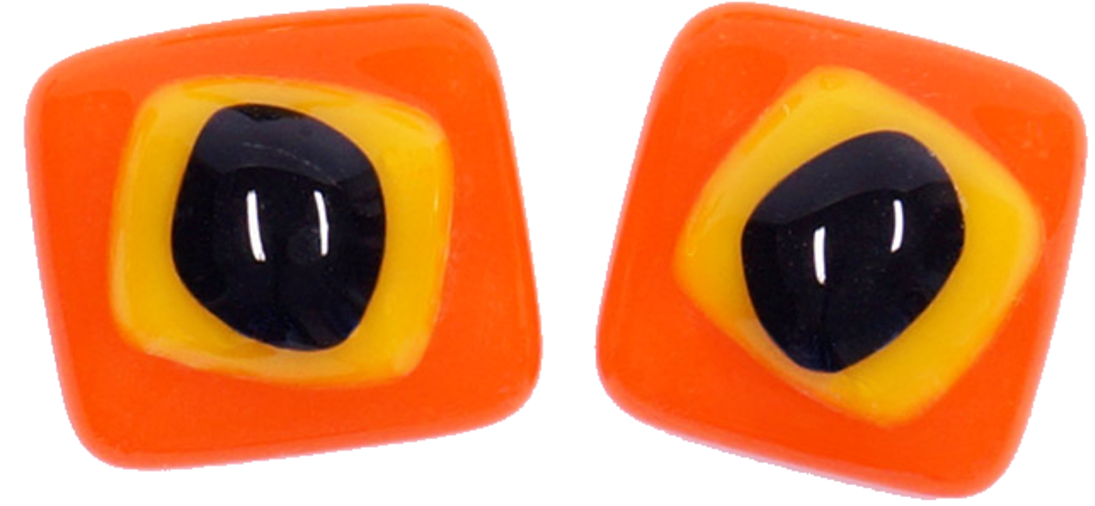 Mosaikstein Glazen Ogen 15x20 mm Oranje 2 stuks (AR52a) *