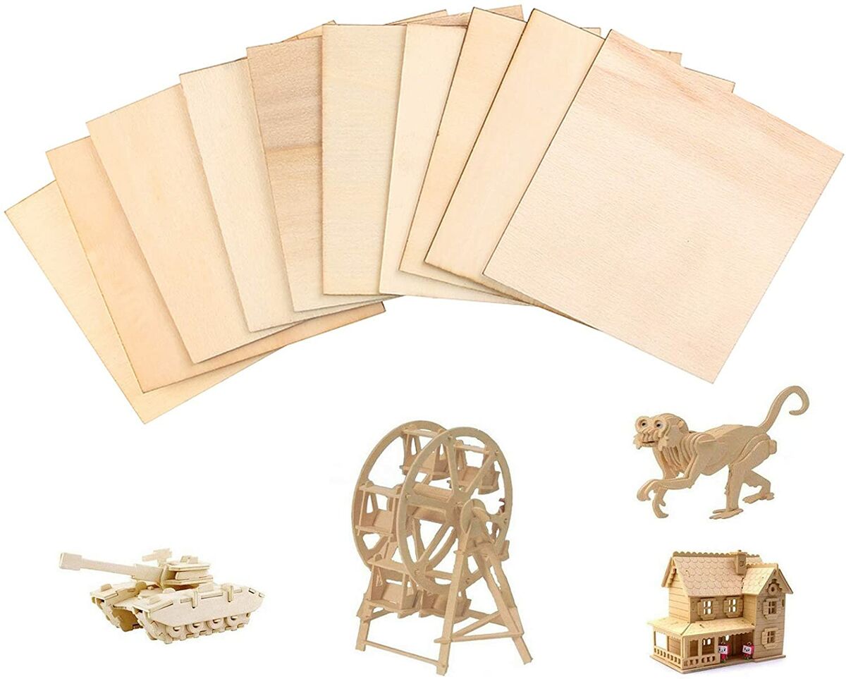Basswood, 300 * 300 * 1.5mm dun basswood, onafgewerkt en ongeverfd