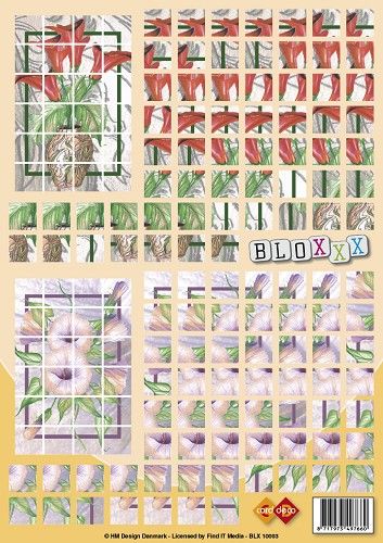 Knipvel - Card Deco - Bloxx 03: Bloemenvaas - Witte bloem