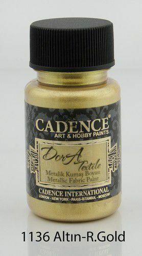Cadence - Dora metallic - textiel verf - Rijk goud 50ml 1136