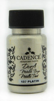 Cadence - Dora Acrylverf Metallic - Platina - 50ml - (0137)